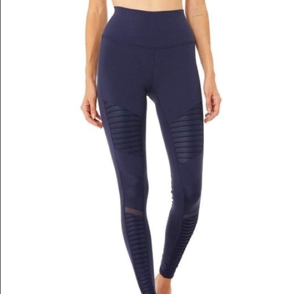 Alo Yogo High Waist Moto Legging Navy Women’s Size Medium
